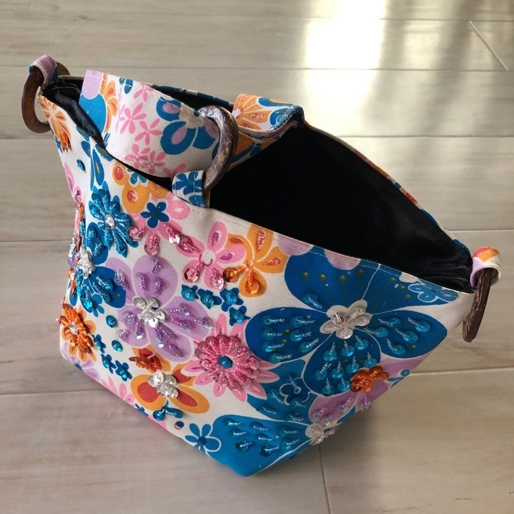 Handmade Embellished Floral Wristlet